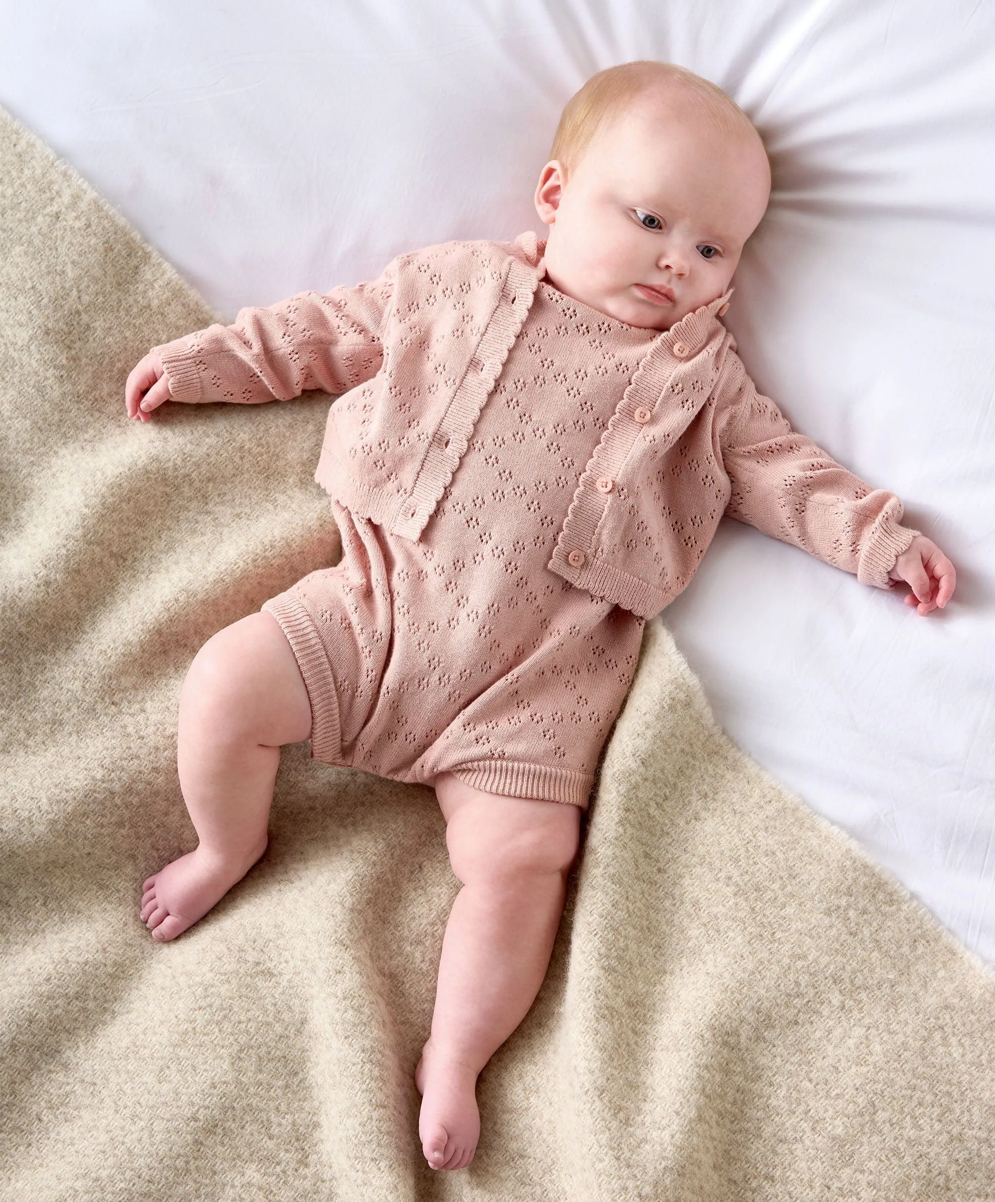 Knitted Romper & Cardigan Set