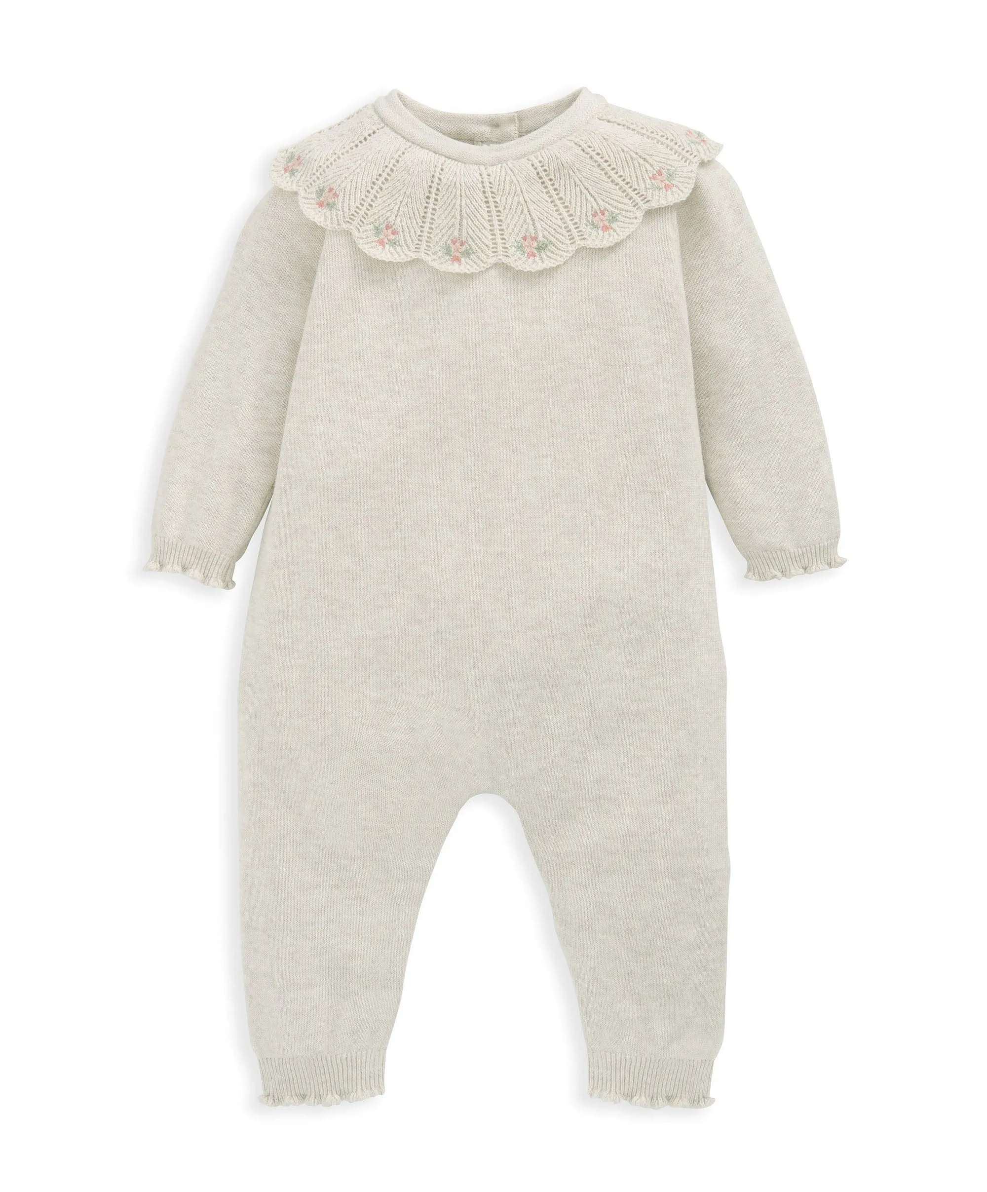Knitted Scallop Collar Romper - Oatmeal Babykids Mamas & Papas