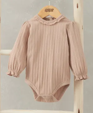 Lace Trim Bodysuit - Pink Babykids Mamas & Papas