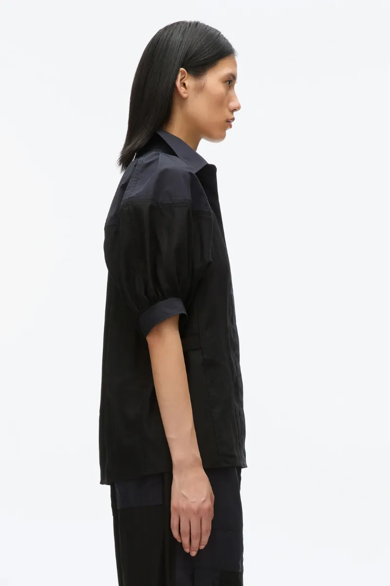Lantern Sleeve Combo Shirt