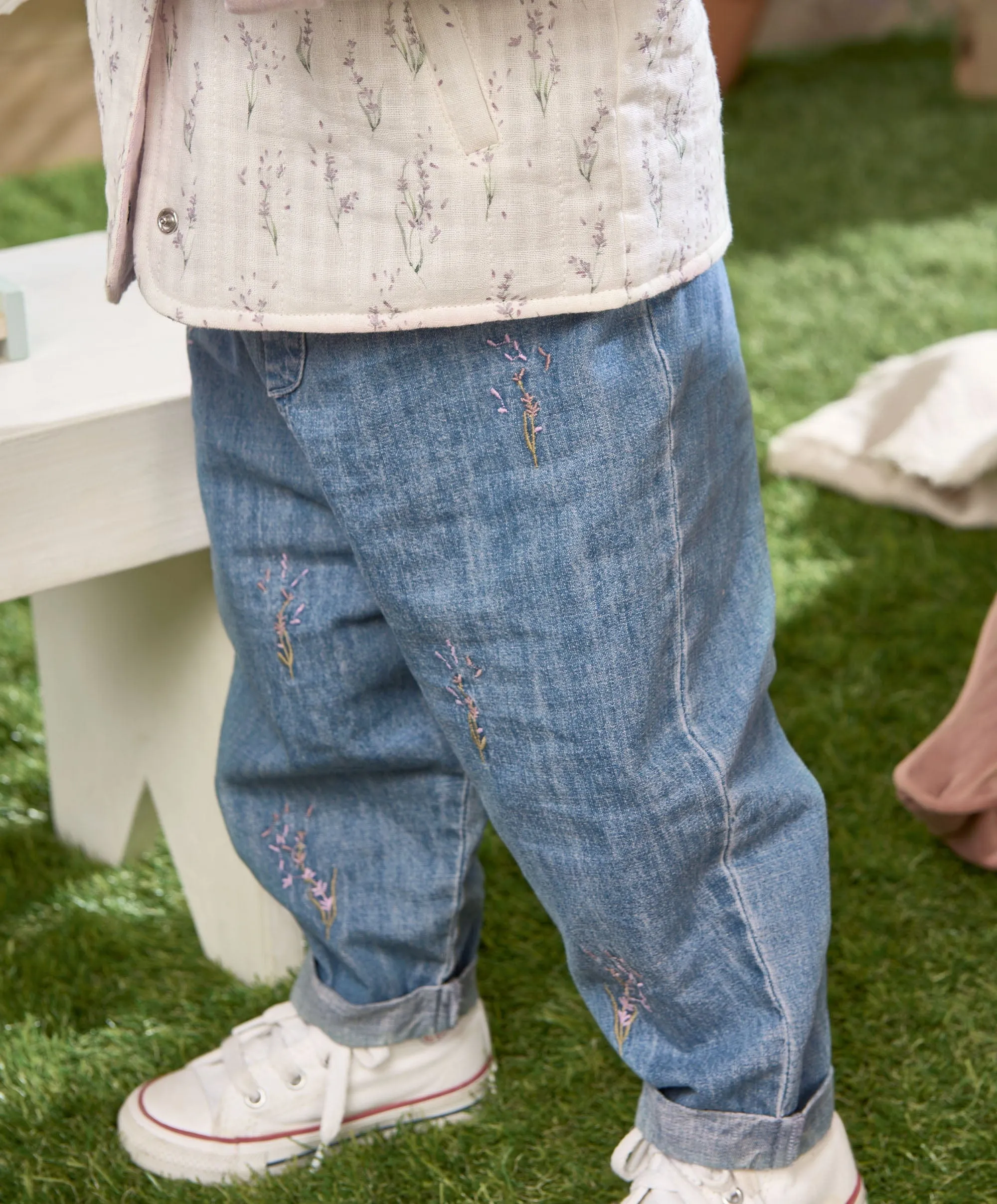 Lavender Embroidered Jeans