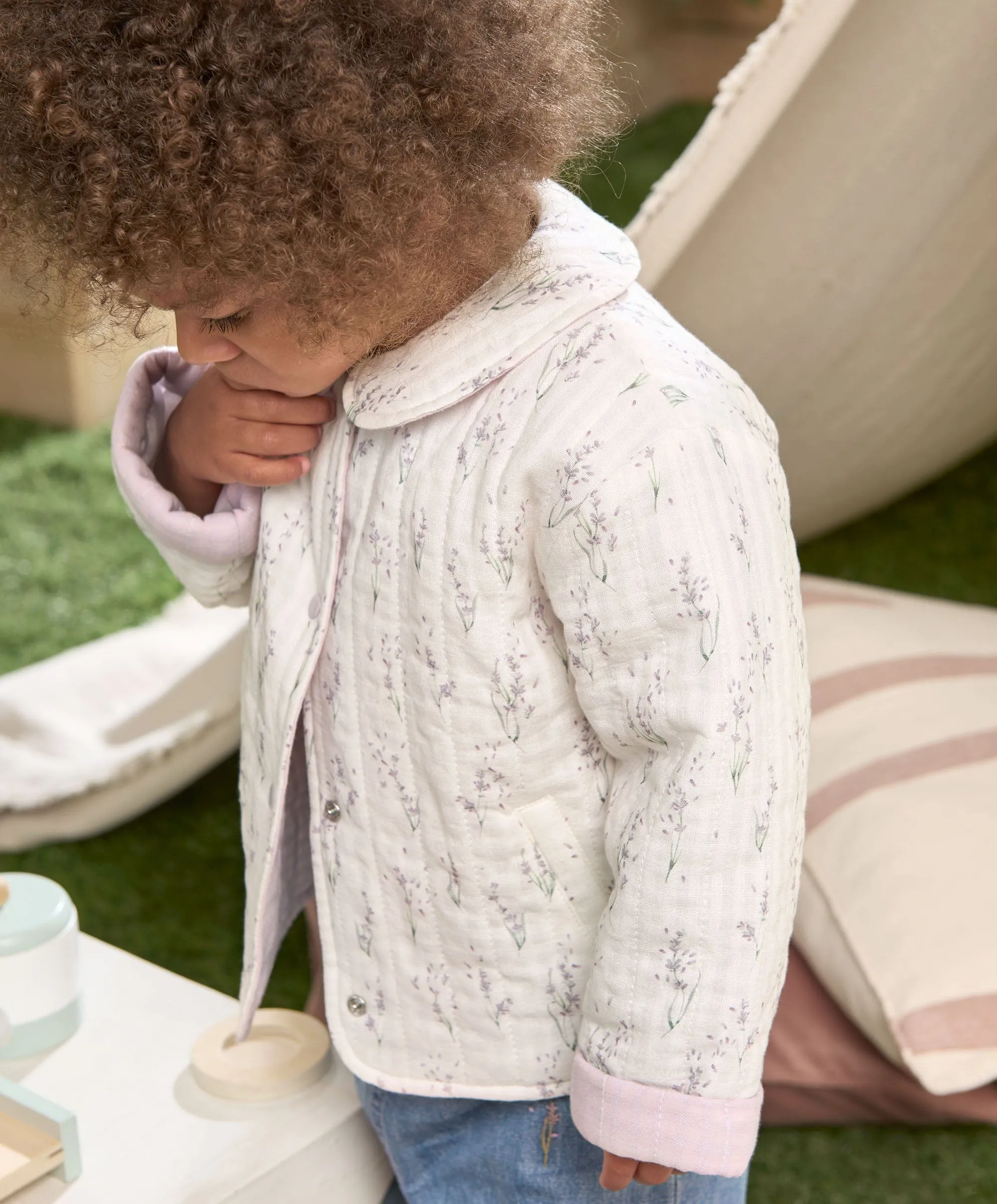 Lavender Print Quilted Jacket