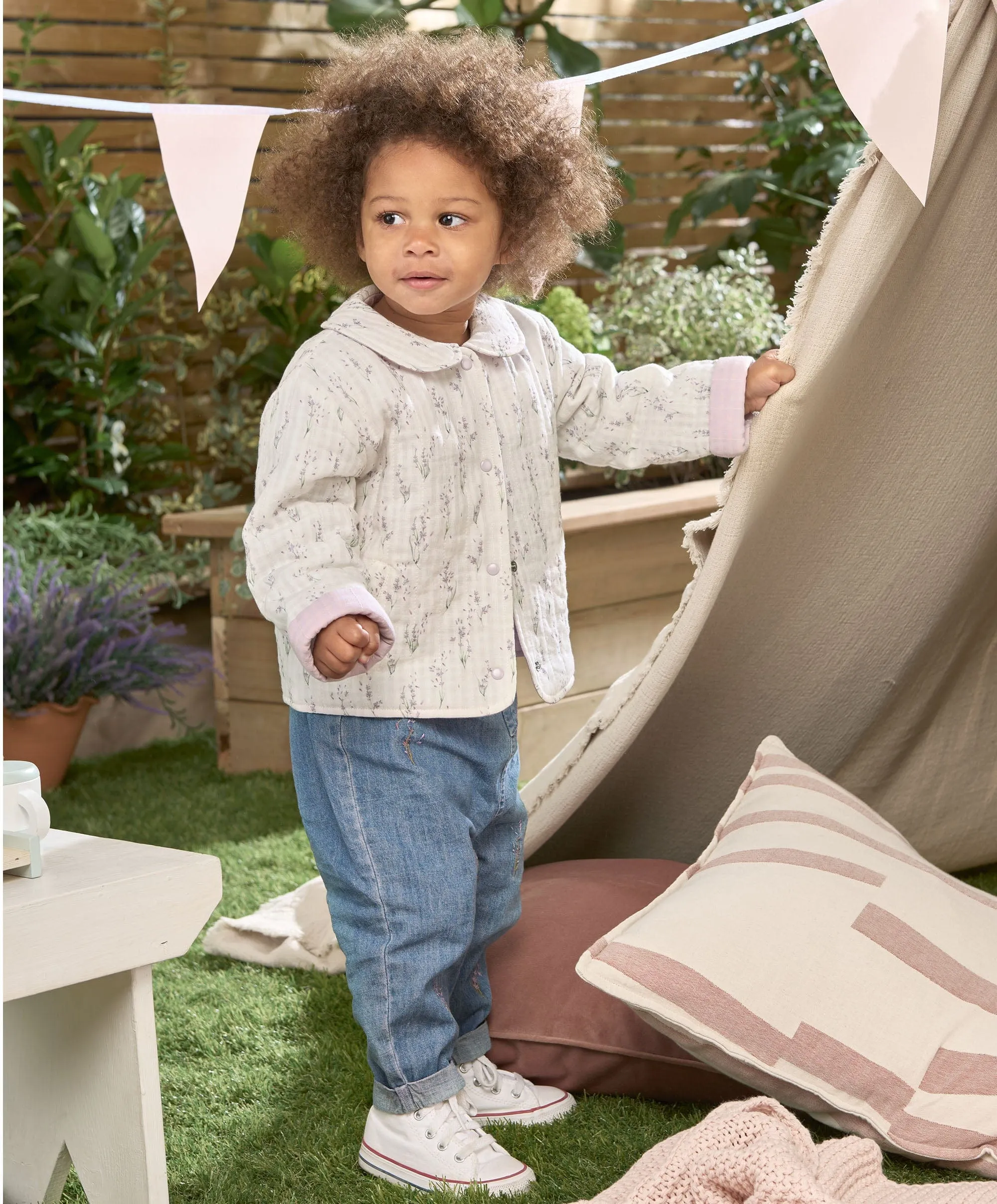 Lavender Print Quilted Jacket