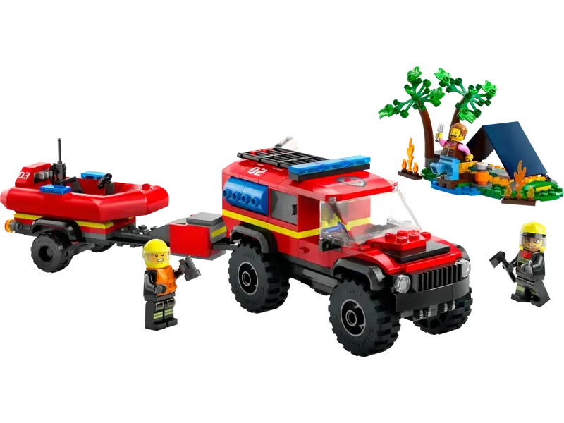 LEGO CITY 4x4 Fire Truck with Rescue Boat 60412