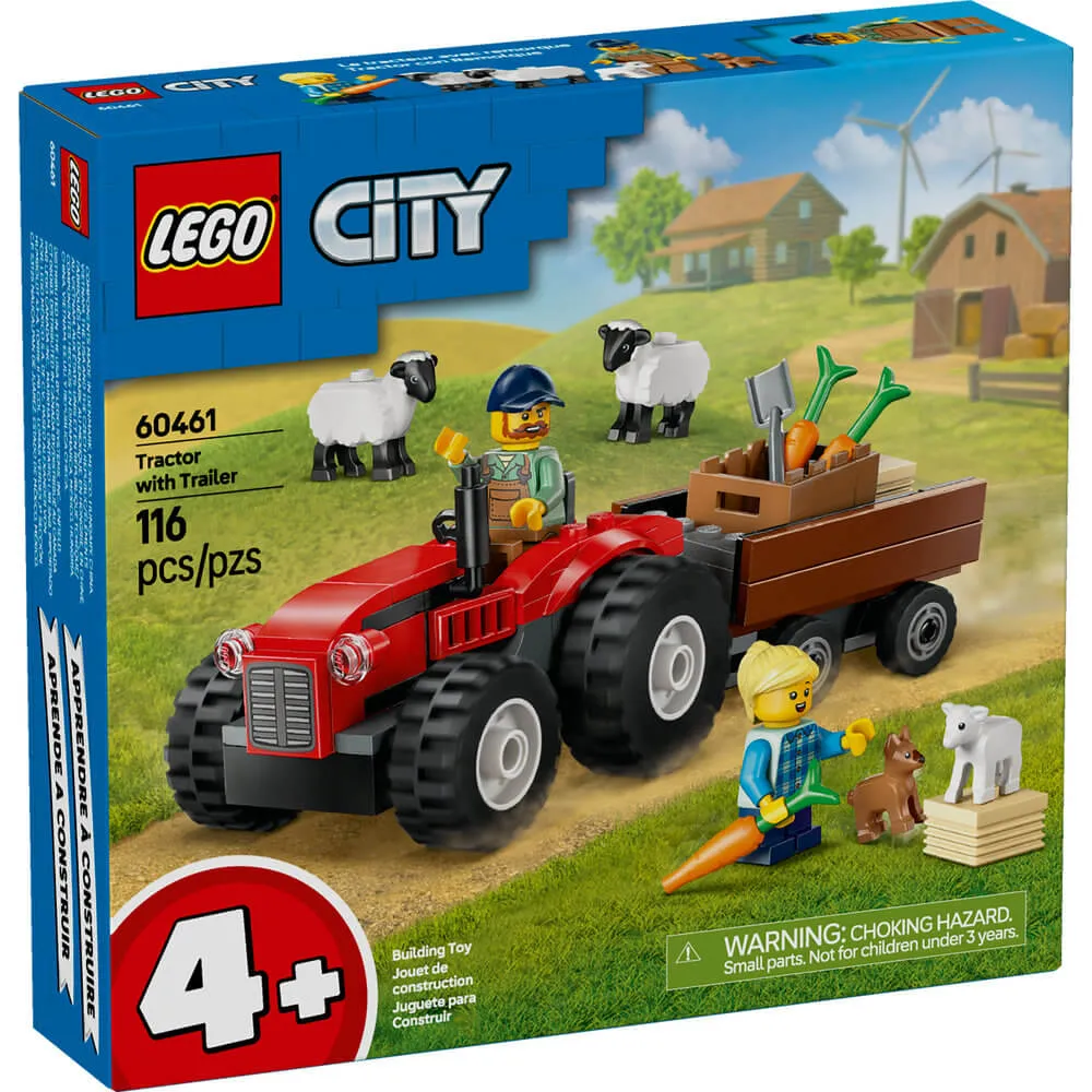 Lego® Toys LEGO® City Red Farm Tractor with Trailer & Sheep Building Kit 60461