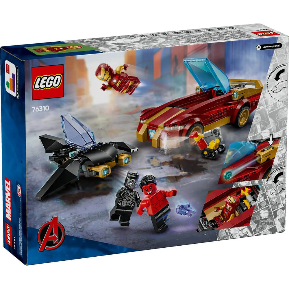Lego® Toys LEGO® Super Heroes Marvel Iron Man Car & Black Panther vs. Red Hulk Building Kit 76310