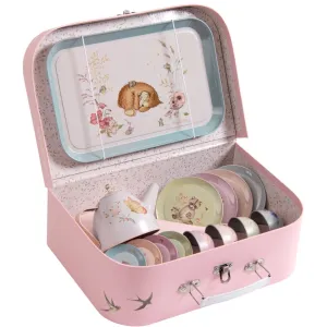 Les Rosalies Metal Tea Set in Case
