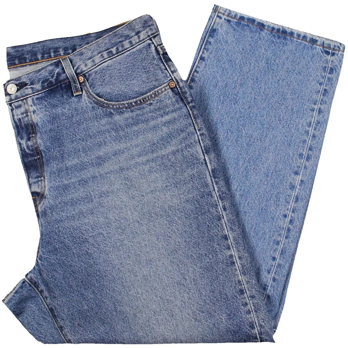 Levi's Womens Plus High Rise Medium Wash Straight Leg Jeans