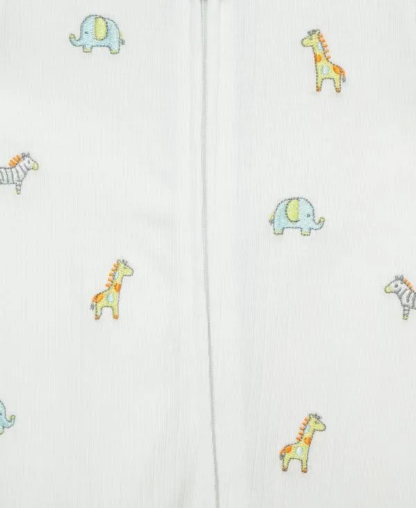 Little Me 2-Way-Zip Footed One-Piece & Hat Babykids Little Me