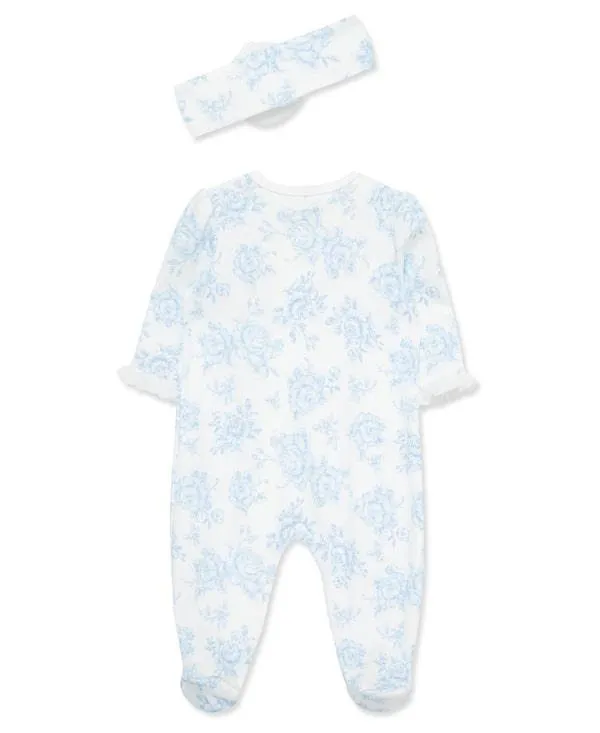 Little Me 2-Way-Zip Footed One-Piece & Hat Babykids Little Me