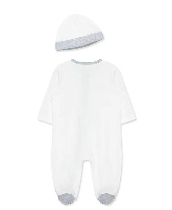Little Me 2-Way-Zip Footed One-Piece & Hat Babykids Little Me
