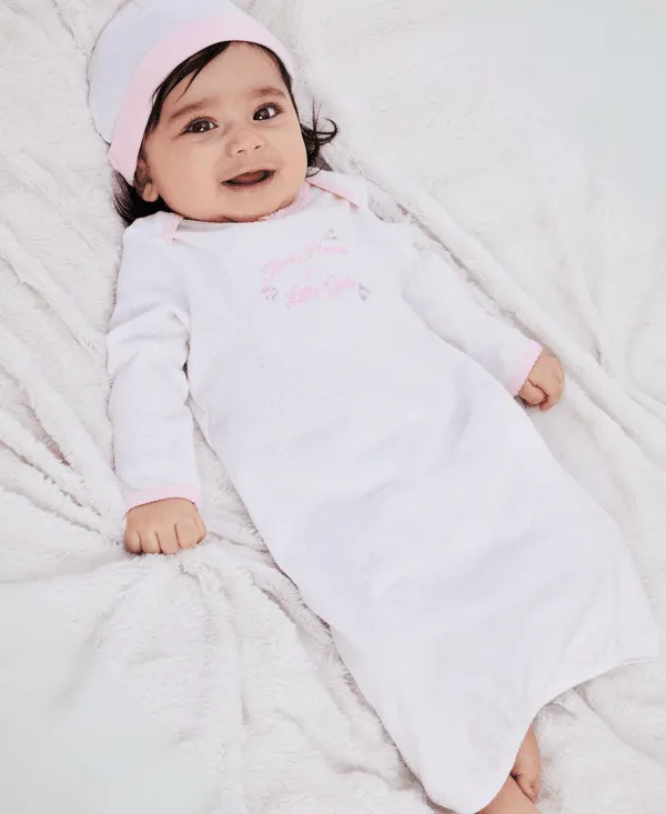 Little Me Thank Heaven For Little Girls Sleeper Gown and Hat Babykids Little Me