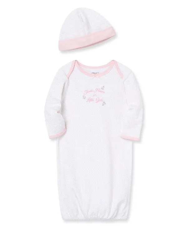 Little Me Thank Heaven For Little Girls Sleeper Gown and Hat Babykids Little Me