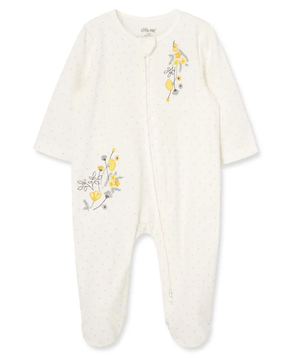 Little Me Zip Footed One-Piece and Hat Babykids Little Me