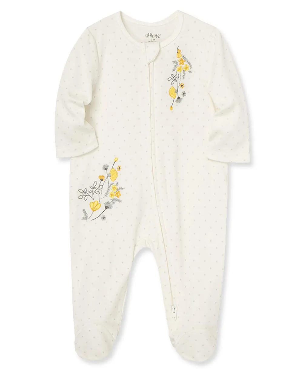 Little Me Zip Footed One-Piece and Hat Babykids Little Me