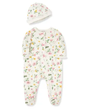 Little Me Zip Footed One-Piece and Hat Babykids Little Me