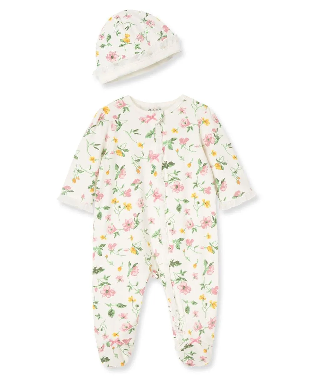 Little Me Zip Footed One-Piece and Hat Babykids Little Me