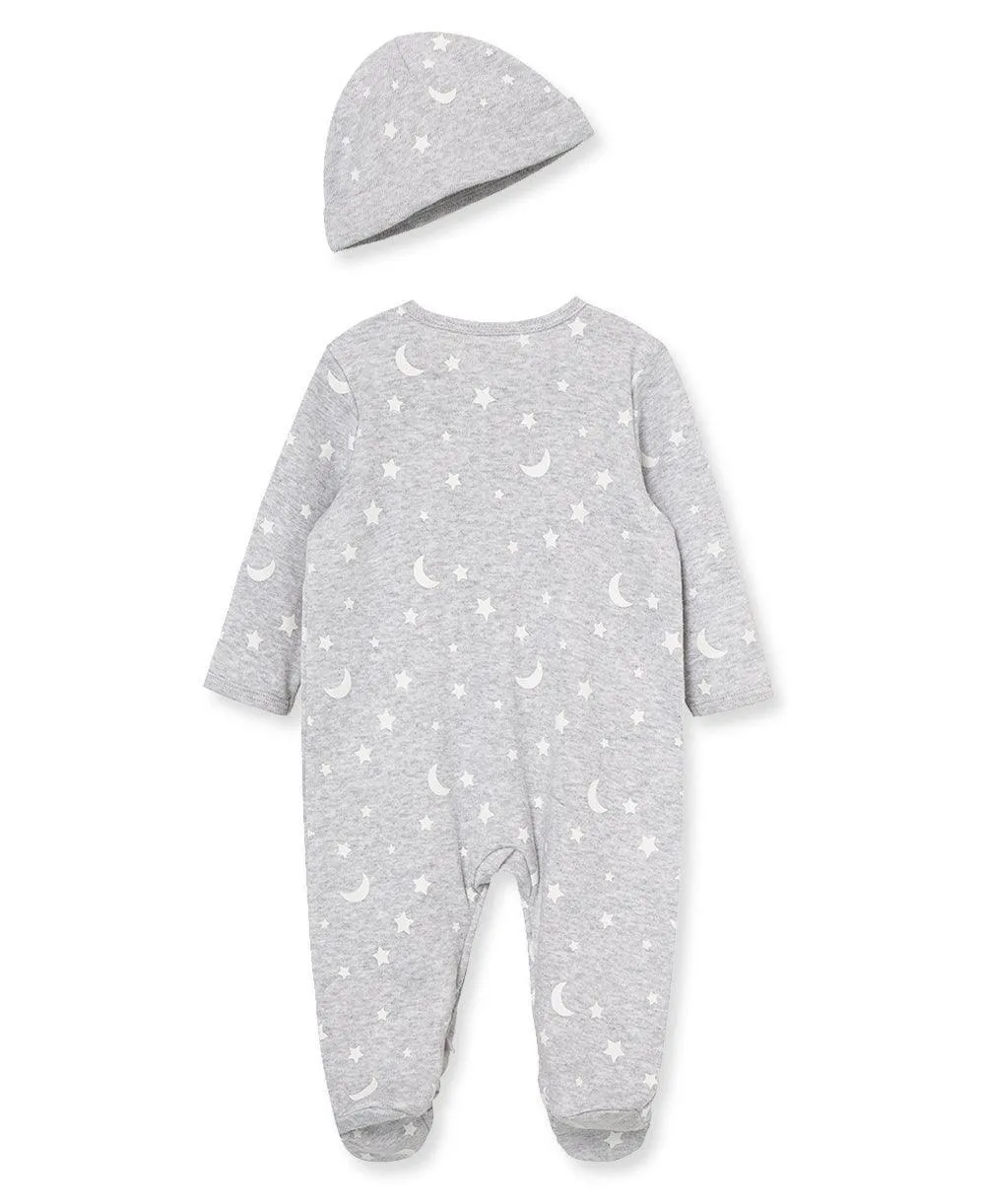 Little Me Zip Footed One-Piece and Hat Babykids Little Me