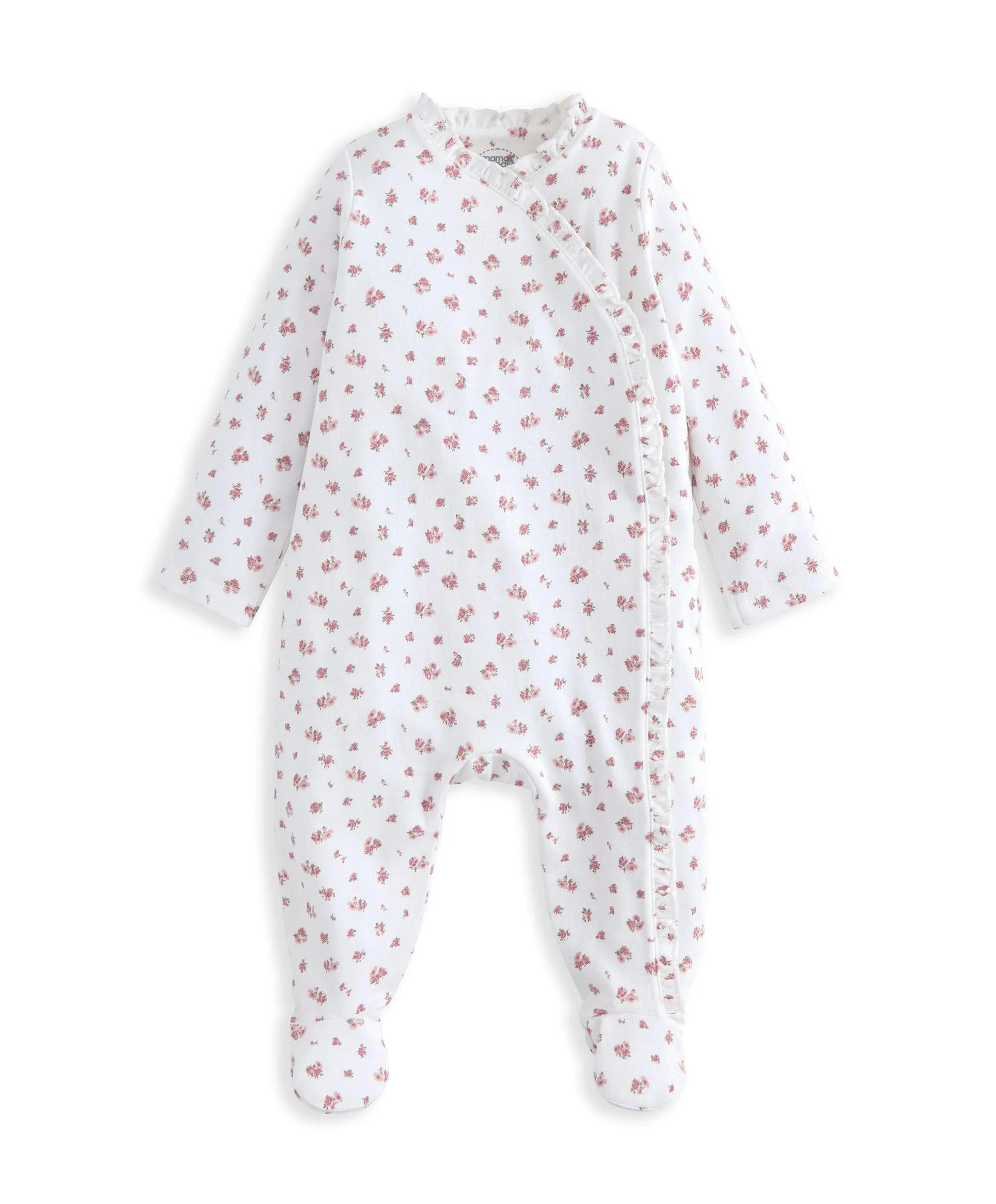 Long Sleeve Frill All in One - Ditsy Rose Print Babykids Mamas & Papas