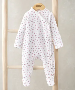 Long Sleeve Frill All in One - Ditsy Rose Print Babykids Mamas & Papas