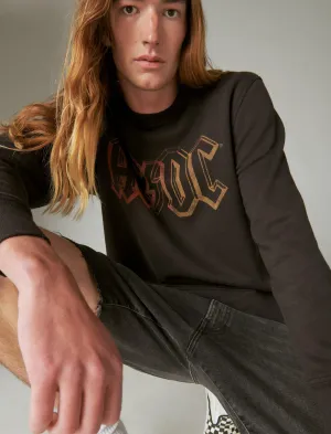 Lucky Brand Ac/dc Oversized Crew Jet Black Lucky Brand