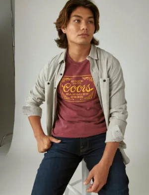 Lucky Brand Coors Western Graphic Tee Beet Red Lucky Brand