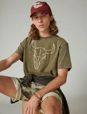 Lucky Brand Steer Skull Tee Beech Lucky Brand