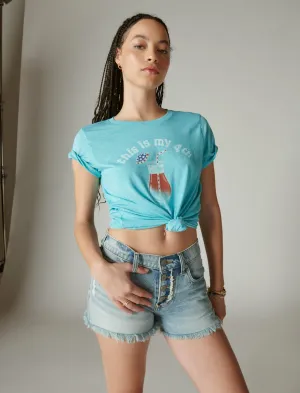 Lucky Brand This Is My 4Th Classic Crew Blue Danube Lucky Brand