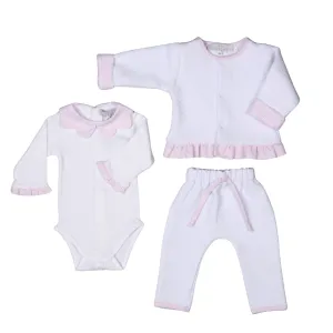 Lucy | Girls White Quilted Cotton Jacket Set (3) Babykids_Bebe-Sweeny