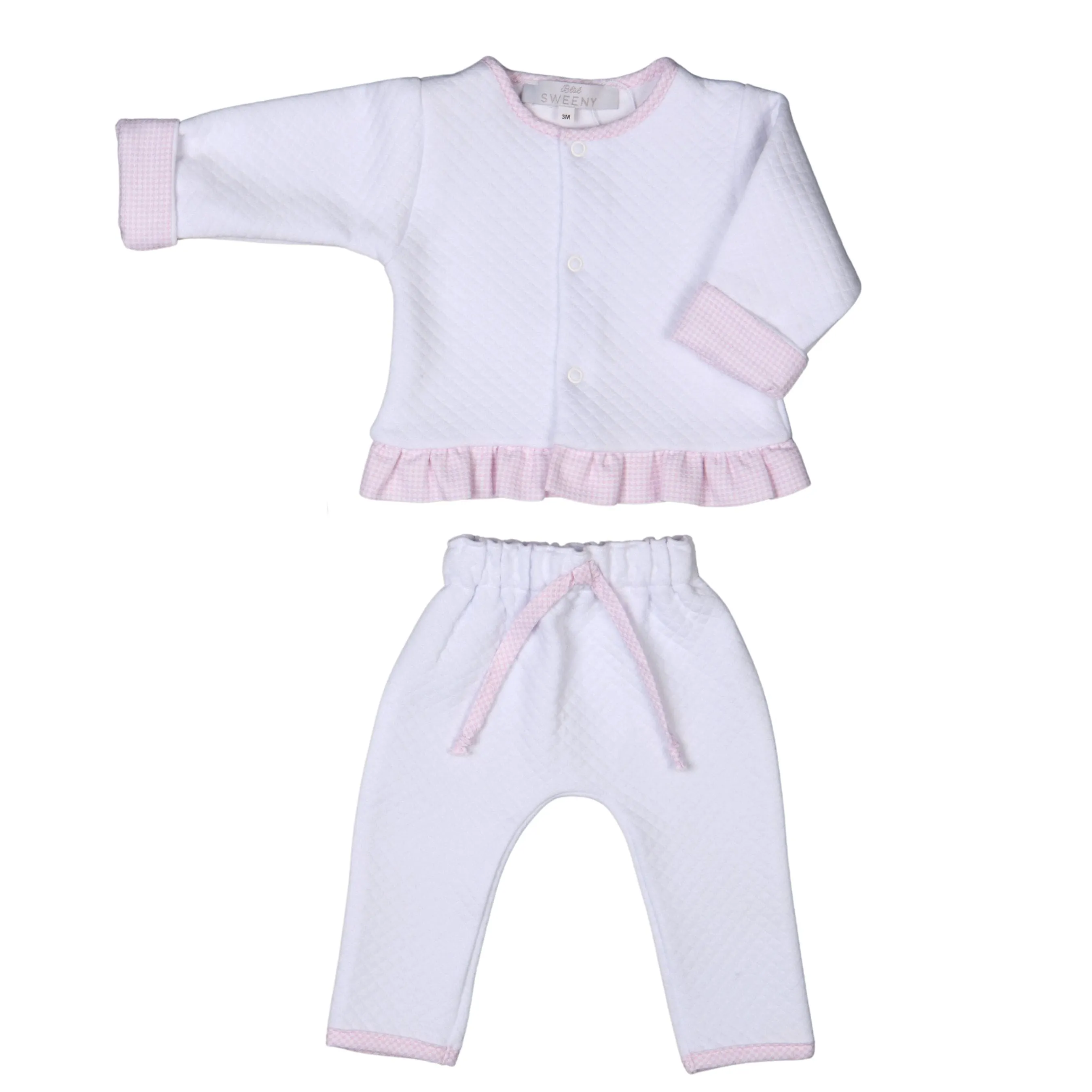 Lucy | Girls White Quilted Cotton Jacket Set (3) Babykids_Bebe-Sweeny