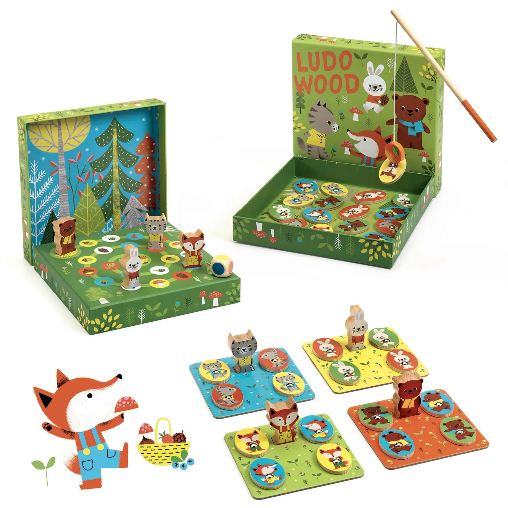 Ludo Woodland Animal 4 Games Set