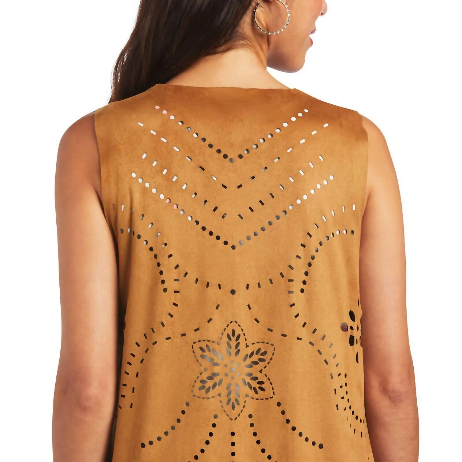Magdalena Suede Vest In Tan