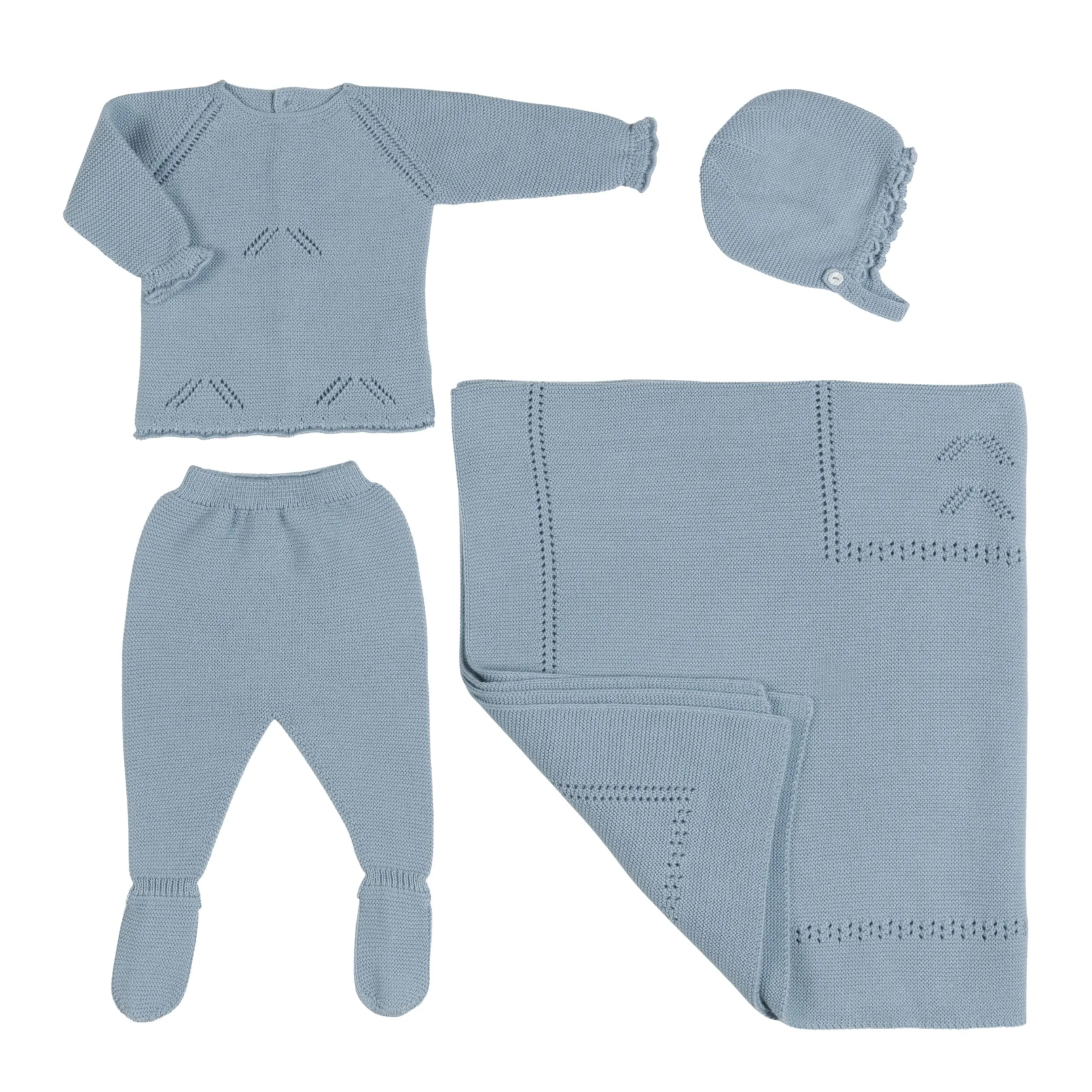 Meli | Baby Boys Blue Layette Set (4) Babykids_Bebe-Sweeny