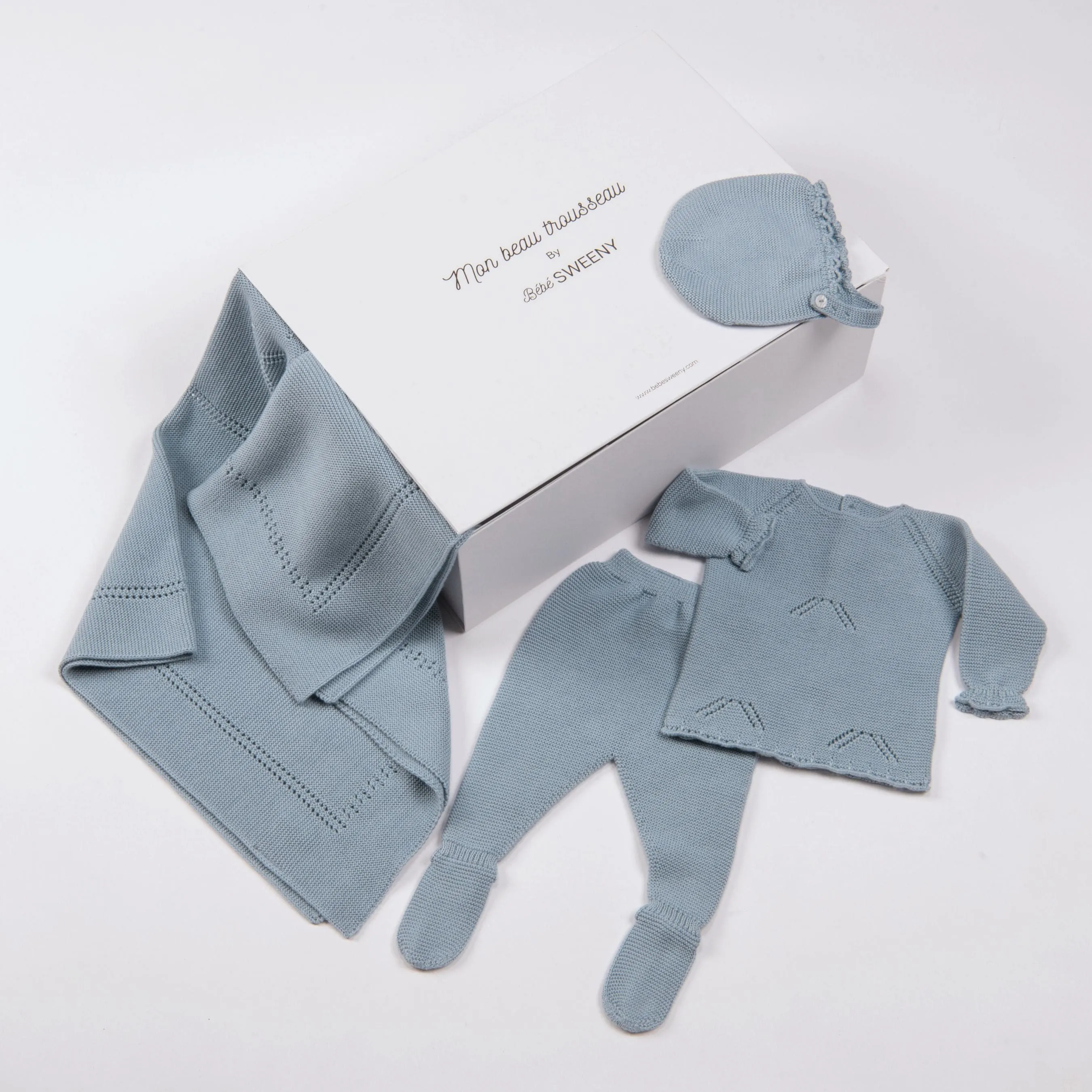 Meli | Baby Boys Blue Layette Set (4) Babykids_Bebe-Sweeny