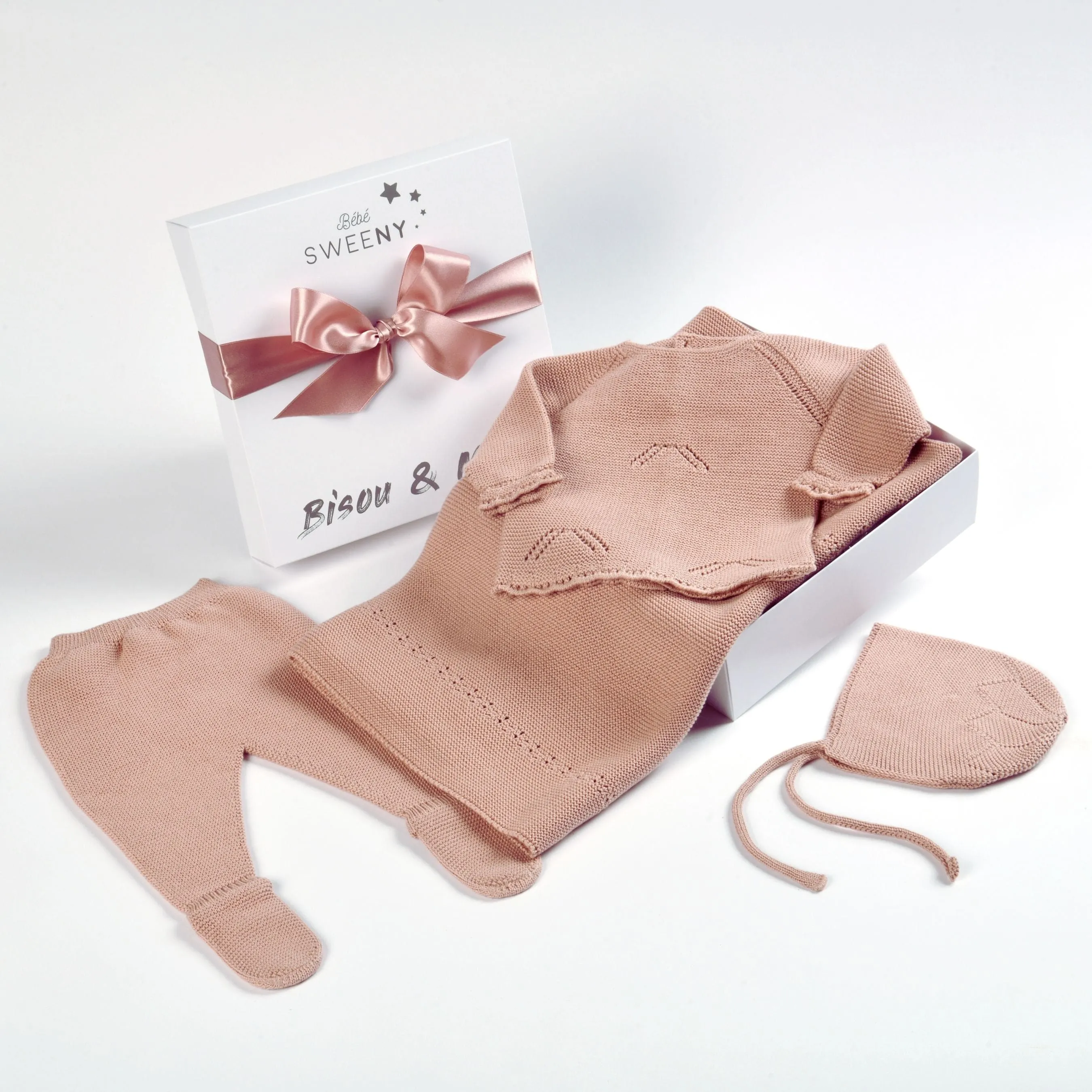 Meli | Baby Girls Dusty Rose Layette Set (4) Babykids_Bebe-Sweeny