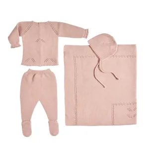 Meli | Baby Girls Dusty Rose Layette Set (4) Babykids_Bebe-Sweeny