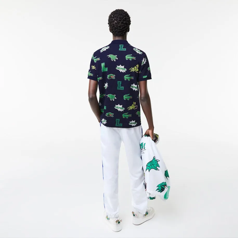 Men's Regular Fit Crocodile Print Polo MARINE/MULTICO Patagonia Clothing