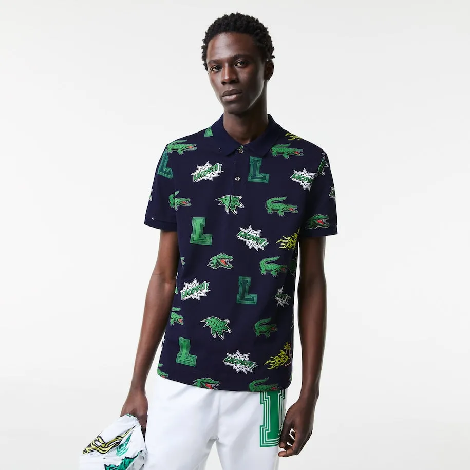 Men's Regular Fit Crocodile Print Polo MARINE/MULTICO Patagonia Clothing