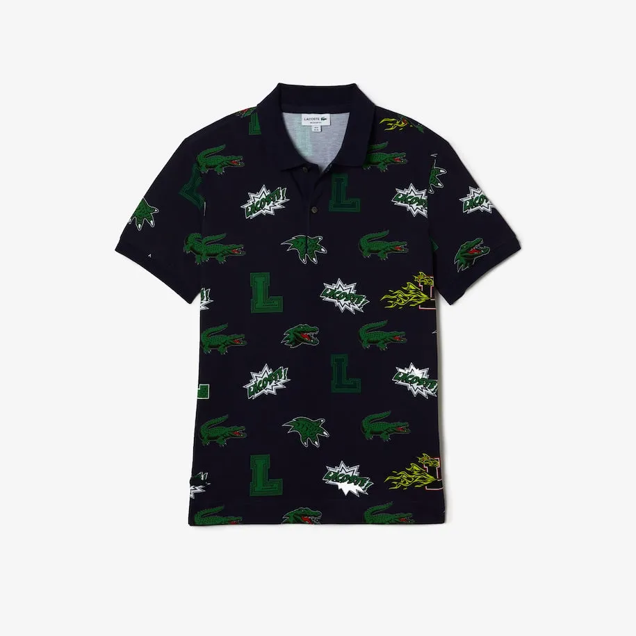 Men's Regular Fit Crocodile Print Polo MARINE/MULTICO Patagonia Clothing