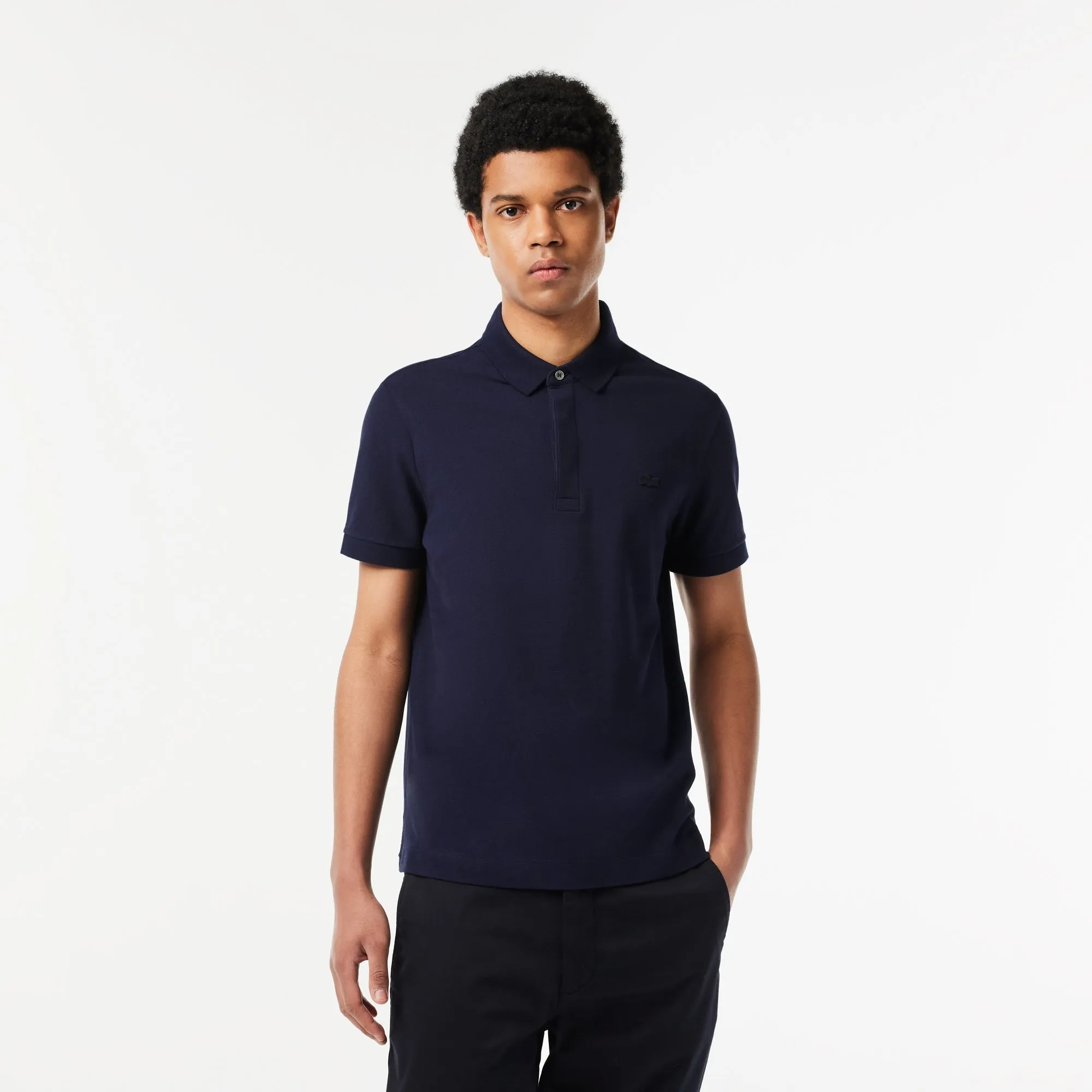 Men's Stretch Cotton Smart Paris Polo Navy Blue Patagonia Clothing