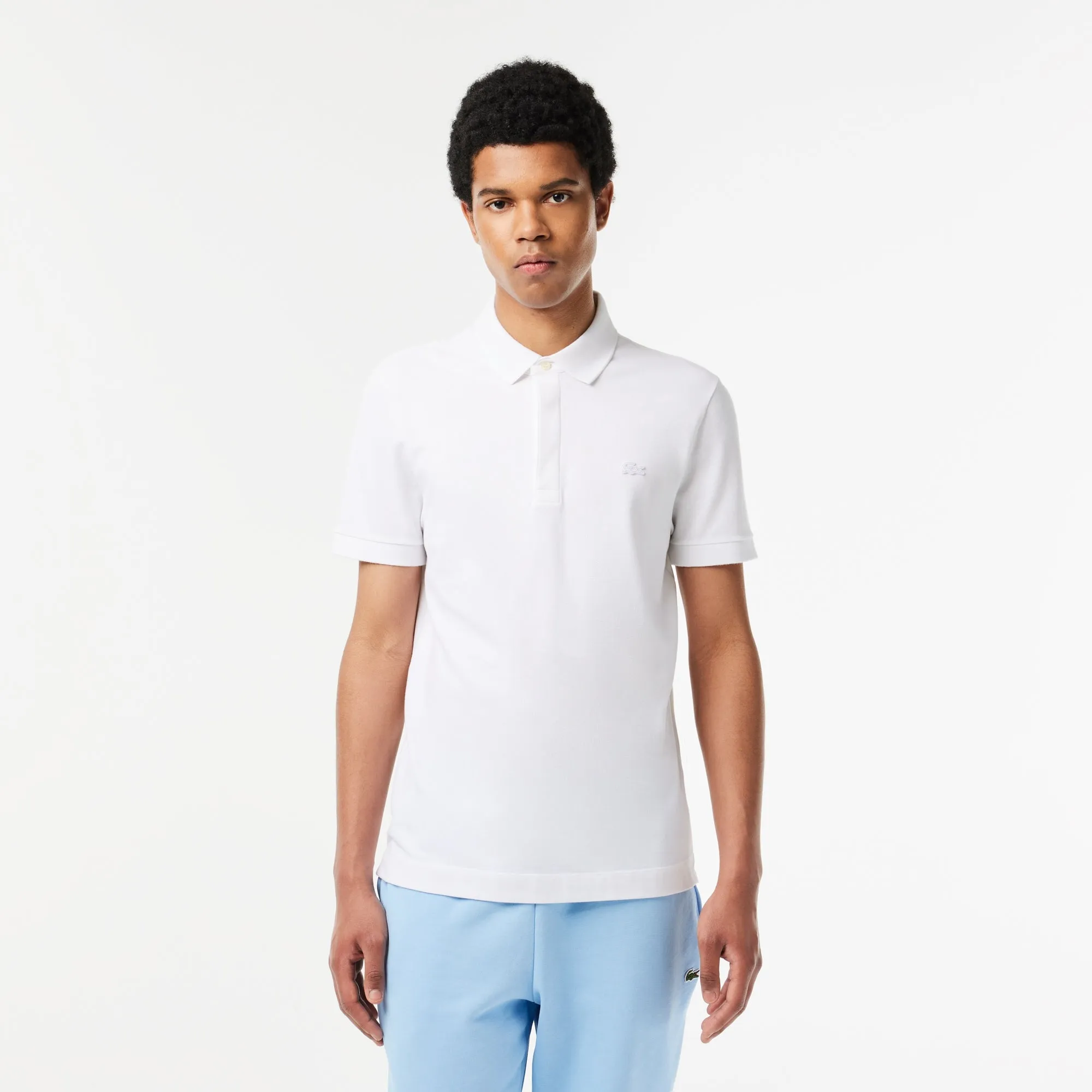 Men's Stretch Cotton Smart Paris Polo White Patagonia Clothing