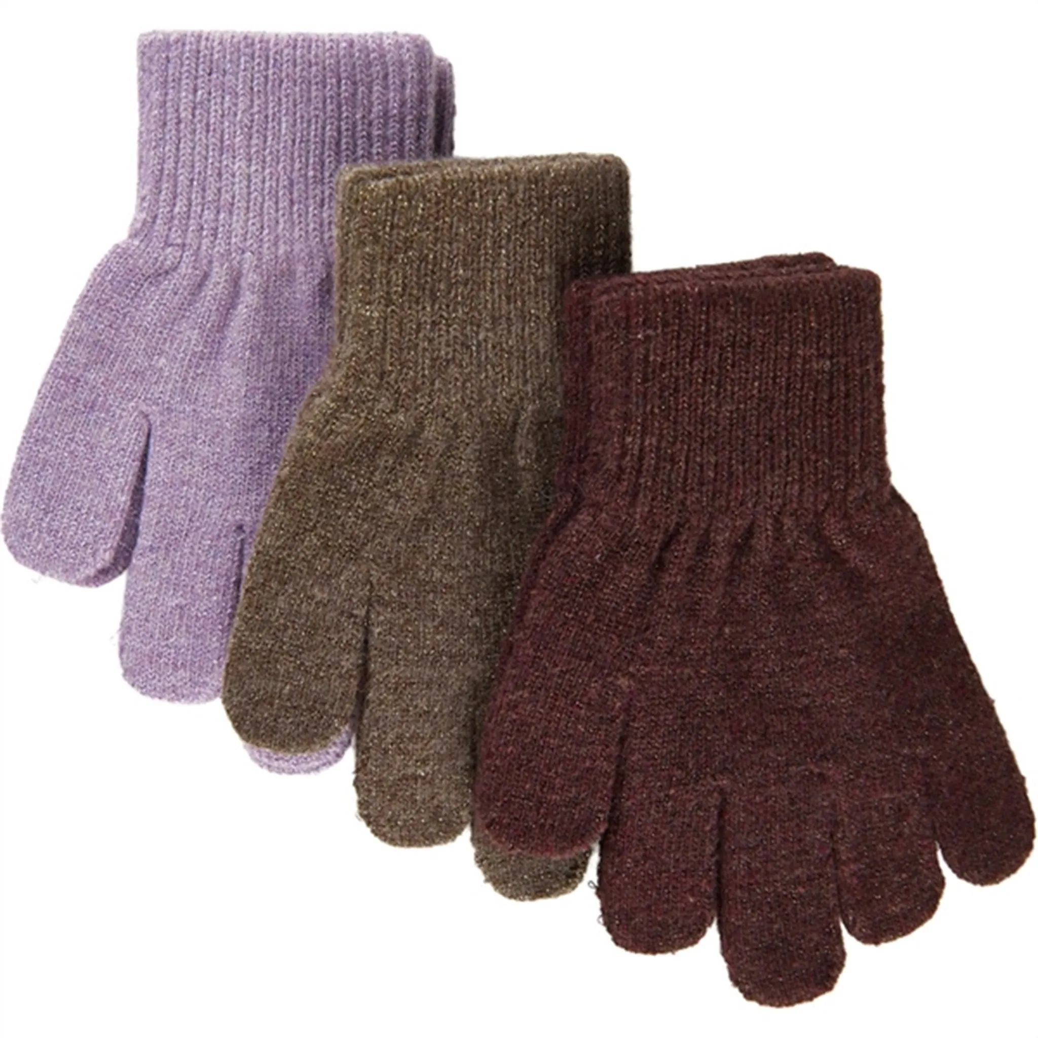 Mikk-Line Magic Gloves 3-pack Dark Mink-Slate Black-Chalk Violet Babykids_Mikk-Line