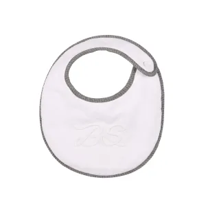 Mon Beau Trousseau | Boys White & Grey Cotton Bib Babykids_Bebe-Sweeny