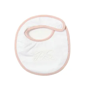 Mon Beau Trousseau | Girls White & Dusty Rose Cotton Bib Babykids_Bebe-Sweeny