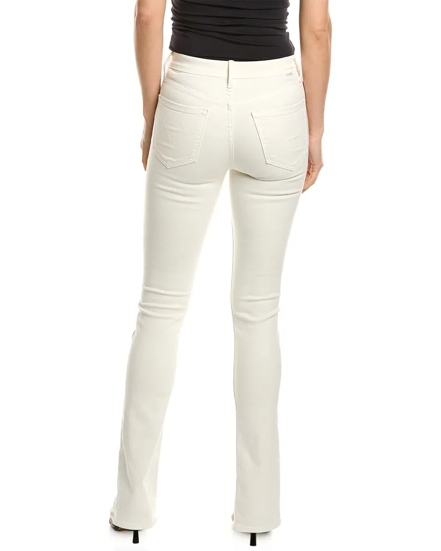 MOTHER The Rascal Sliced Up Heel Antique White Straight Jean