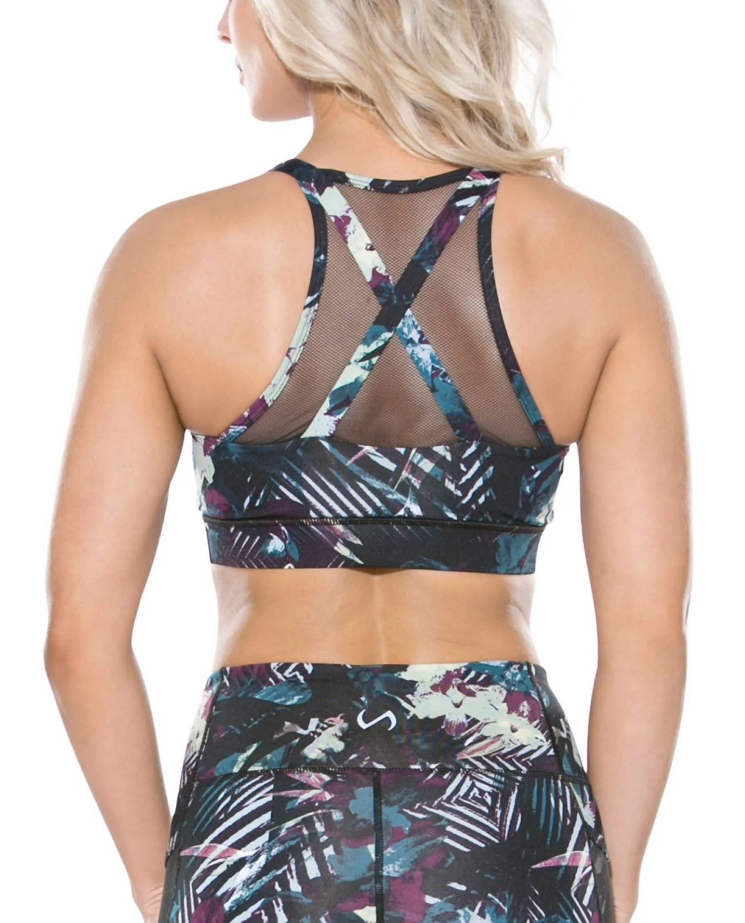 Muse Paradise Mesh Overlay Luna Low Impact Sports Bra In Black