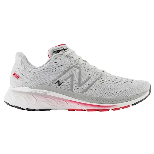 New Balance Mens 860S13- Light Aluminum/True Red/Black (M860S13) New Balance