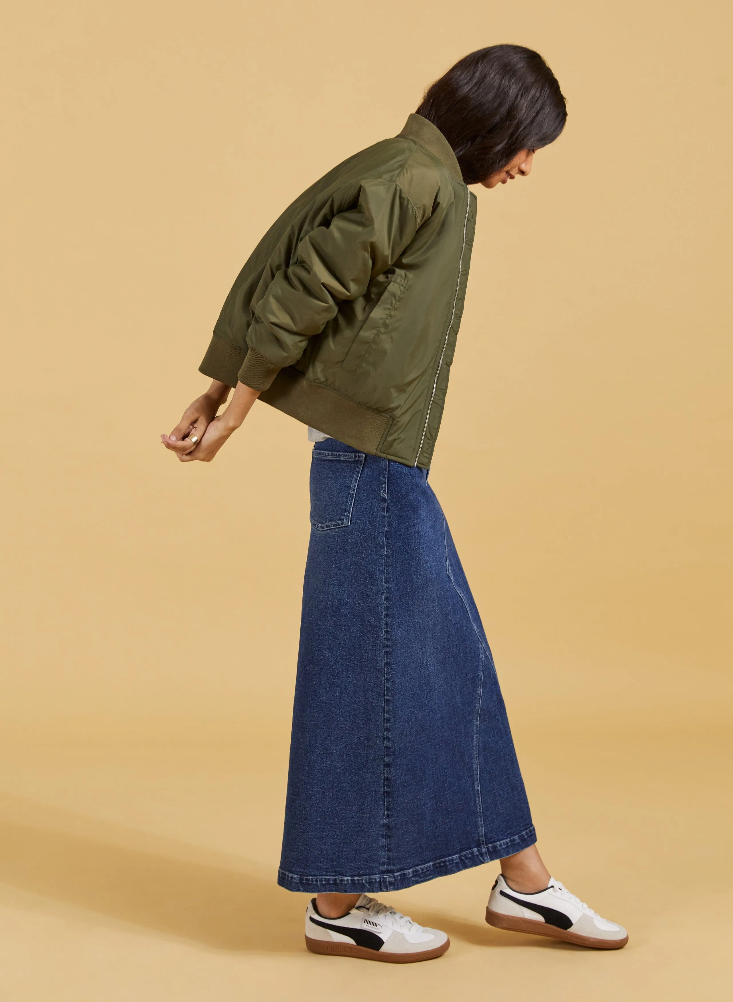Nia Organic Cotton Skirt | Dark Indigo