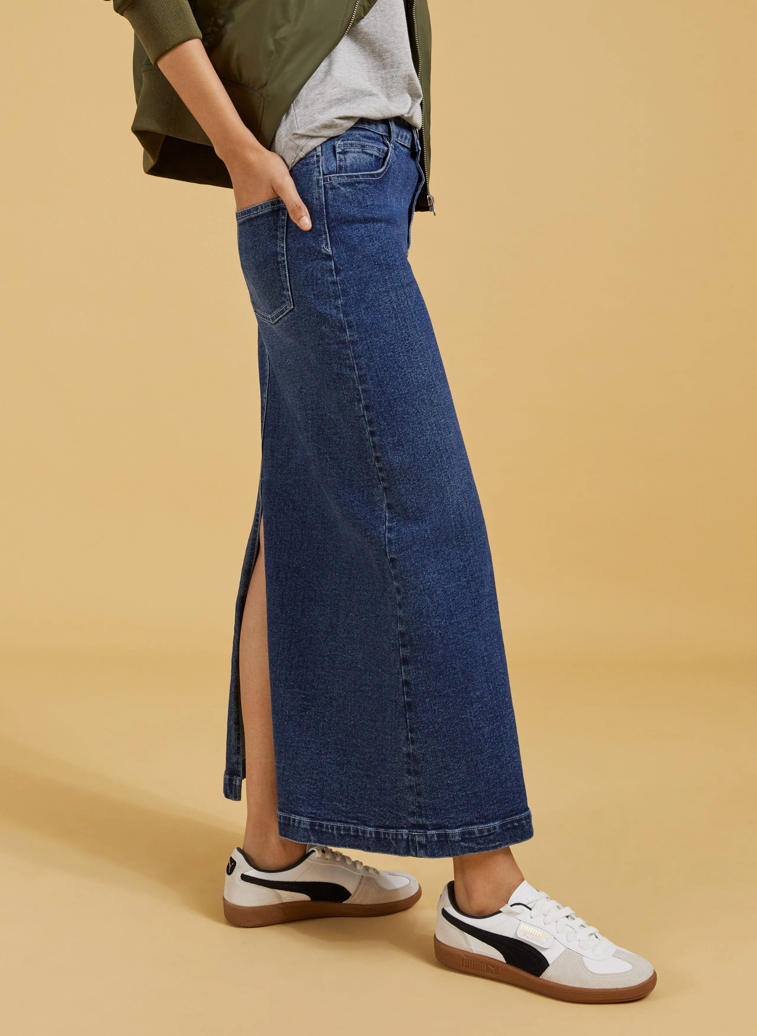 Nia Organic Cotton Skirt | Dark Indigo