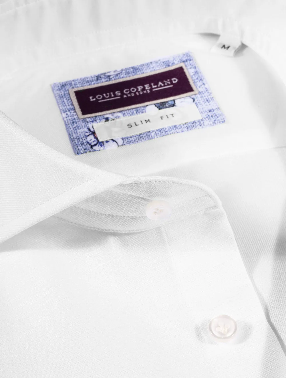 Nile Cotton Linen Mix Slim Fit Shirt White